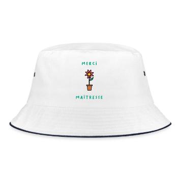 GELIEBTE. VIELEN DANK. DANKE HERRIN - Bucket Hat - Weiß/Navy - Vorne