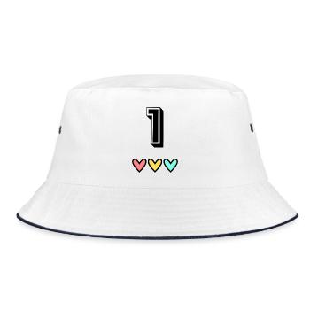 1. 1 year. 1st ANNIVERSARY. 1 YEAR ANNIVERSARY - Bucket Hat - white/navy - Front