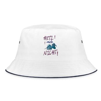 Bunte Sneaker-Statement nicht hetzen - Bucket Hat - Weiß/Navy - Vorne