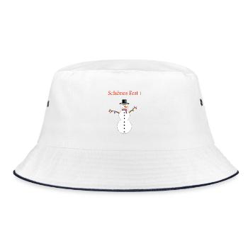 Schneemann schönes Fest - Bucket Hat - Weiß/Navy - Vorne