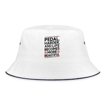 Motivierendes Fahrrad-Zitat-Design - Bucket Hat - Weiß/Navy - Vorne