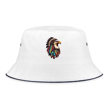 American Indian Eagle American Red Skins - Bucket Hat - white/navy - Front