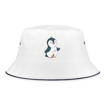 Süßer Pinguin - Bucket Hat - Weiß/Navy - Vorne
