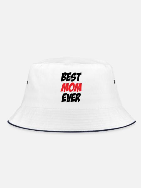 Best Mom - Mother's Day - Bucket Hat - white/navy - Front