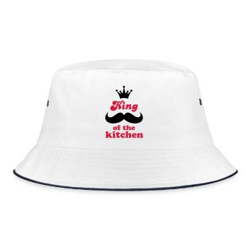 Tablier de cuisine avec dicton amusant - Bob - blanc/marine - Devant