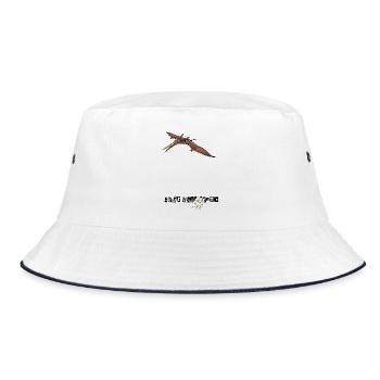 Pterosaurs // Illustration - Bucket Hat - white/navy - Front