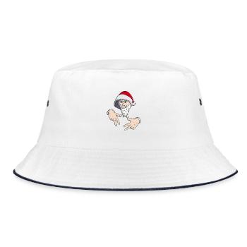 Cool Gangsta Hip Hop Main Rap Père Noël - Bob - blanc/marine - Devant