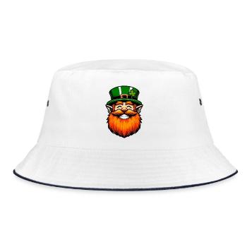 Irischer Kobold Irland - Bucket Hat - Weiß/Navy - Vorne