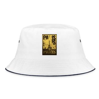 Paris Stadt der Liebe – Eiffelturm - Bucket Hat - Weiß/Navy - Vorne