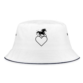 Horse Frame - Bucket Hat - white/navy - Front
