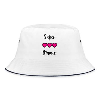 OMA. MAMA. OMA. MUTTERTAG - Bucket Hat - Weiß/Navy - Vorne