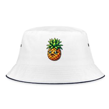 Pineapple - Bucket Hat - white/navy - Front