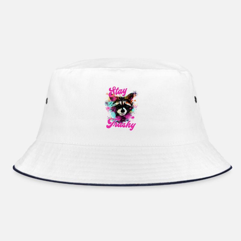 Stay Trashy - Bucket Hat - Weiß/Navy