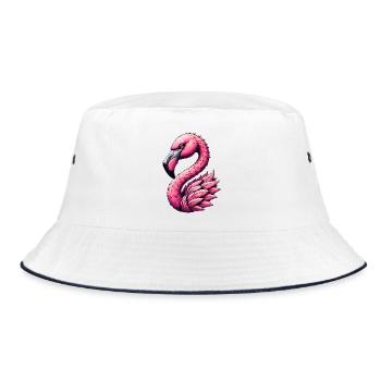 Flamingo - Bucket Hat - white/navy - Front