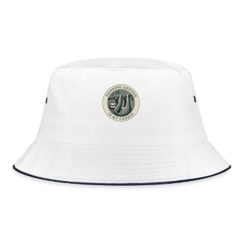 Hanging Around Is My Cardio - Bucket Hat - Weiß/Navy - Vorne