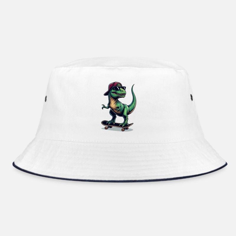 SSW35 Dino auf Skateboard Bucket Hat