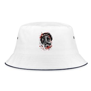 Trash Polka // Illustration - Bucket Hat - white/navy - Front