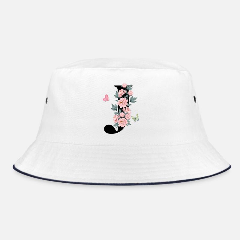 Buchstabe j Rosa Blumen Bucket Hat