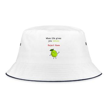 When Life Gives You Lemons, Reject Them - Bucket Hat - white/navy - Front