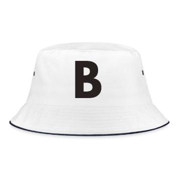 B - Bucket Hat - Weiß/Navy - Vorne