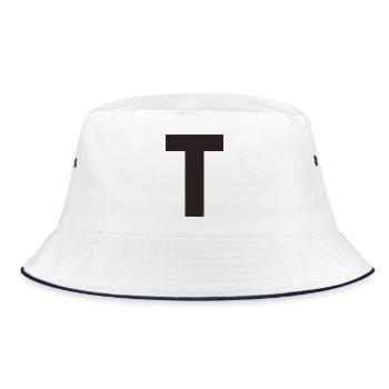 T - Bucket Hat - white/navy - Front