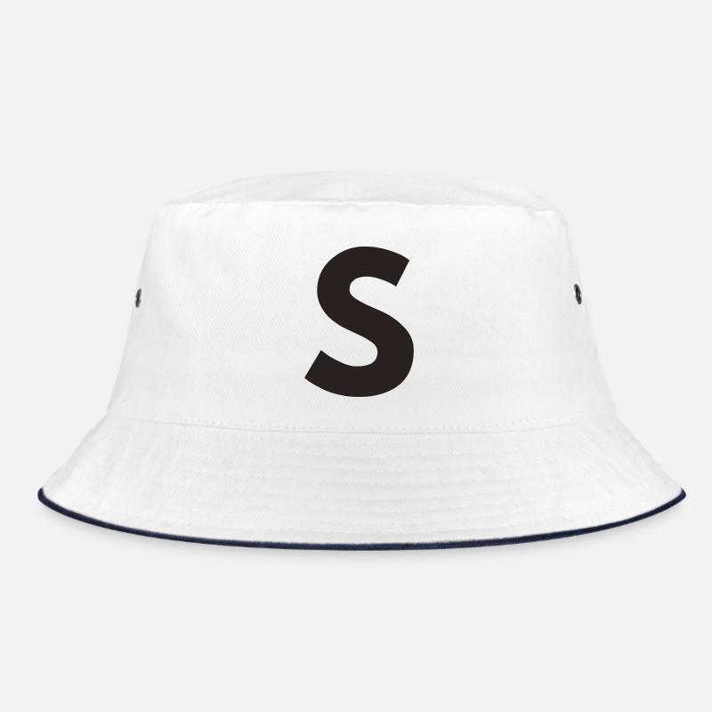 S - Bucket Hat - Weiß/Navy