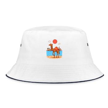Tunisia Desert Adventure – Camel and Sahara - Bucket Hat - white/navy - Front