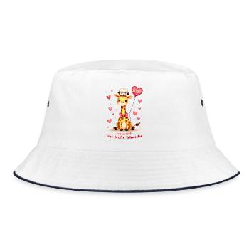 Ich Werde Große Schwester 2025 Giraffen Kinder - Bucket Hat - Weiß/Navy - Vorne