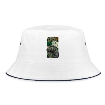 Schwalbe KR51/1 // Illustration - Bucket Hat - Weiß/Navy - Vorne