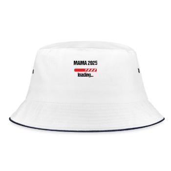 Mama 2025 Geschenk Frauen Damen Mutter Schwanger - Bucket Hat - Weiß/Navy - Vorne