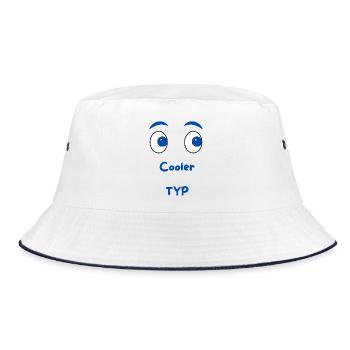 Cooler Typ - Bucket Hat - Weiß/Navy - Vorne