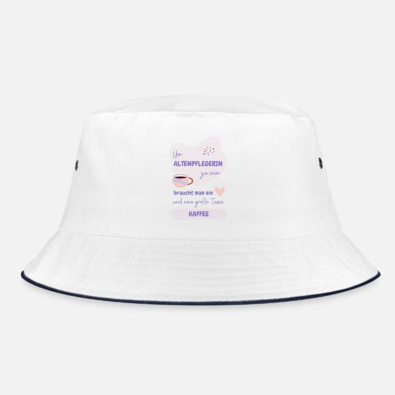 Beste Altenpflegerin - Bucket Hat - Weiß/Navy
