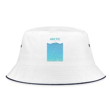 Distorded Oceans: Arctic - Bucket Hat - white/navy - Front