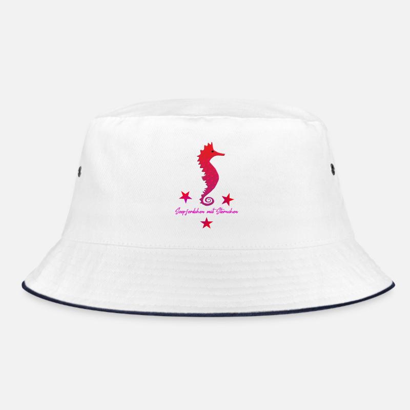rotes Seepferdchen mit Sternchen pink Bucket Hat