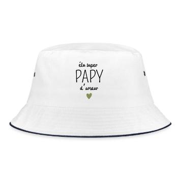 Elected super grandpa of love - Bucket Hat - white/navy - Front
