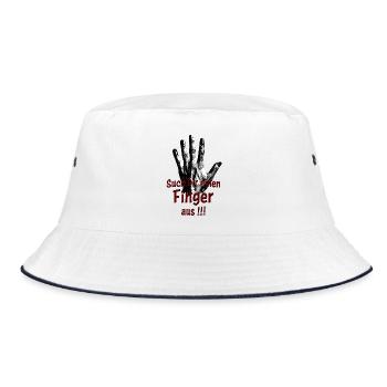 Such Dir einen Finger aus!!! - Bucket Hat - Weiß/Navy - Vorne