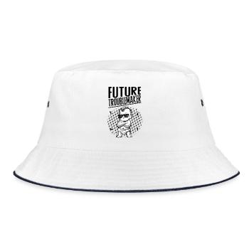 Future Troublemaker Baby Design - Bucket Hat - white/navy - Front