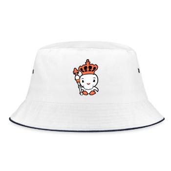 Bird King Crown Ruler Beard Old Kingdom - Bucket Hat - white/navy - Front