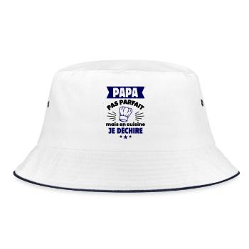 Papa pas parfait, mais en cuisine je déchire - Bob - blanc/marine - Devant