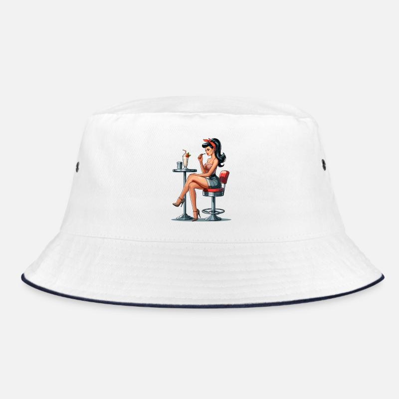 Milchshake Rockabilly Pin Up Geschenk Bucket Hat