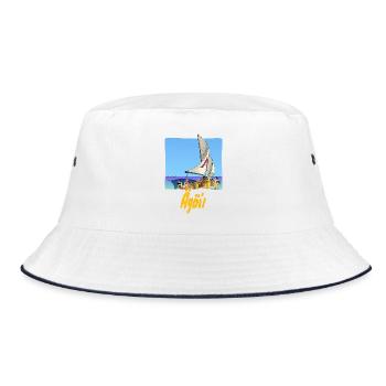 Ägäis - Bucket Hat - Weiß/Navy - Vorne