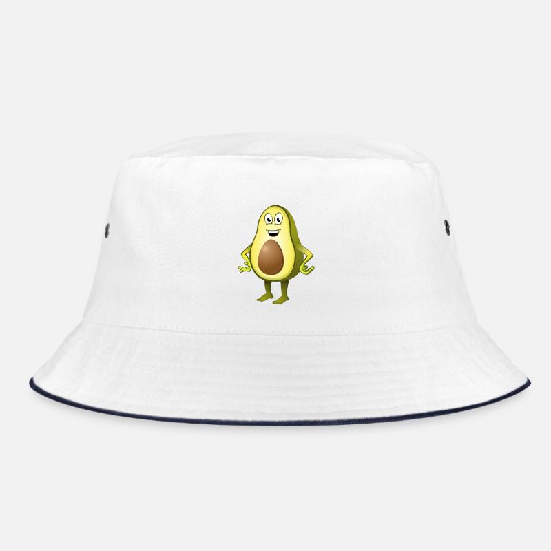 Cheerful Avocado with Playful Face Expression Bucket Hat