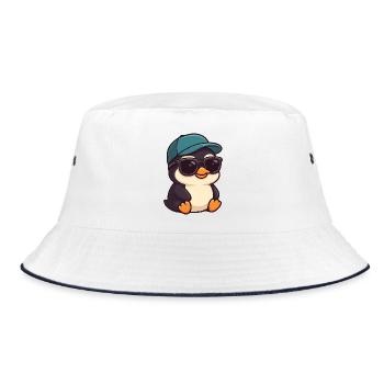 Cool penguin with sunglasses summer joy - Bucket Hat - white/navy - Front