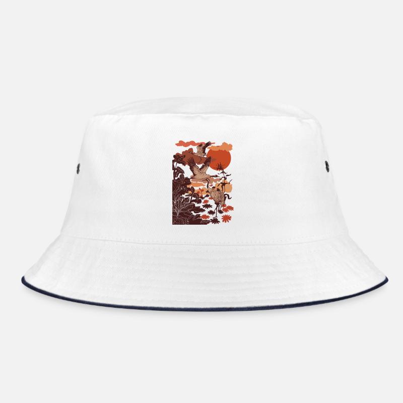 KRÄNE - Bucket Hat - Weiß/Navy