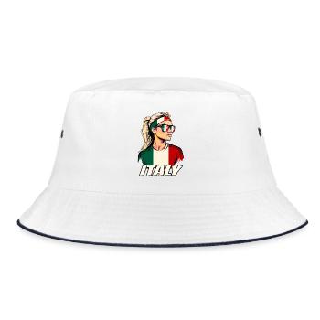 Italie drapeau drapeau femme lunettes de soleil fan jersey - Bob - blanc/marine - Devant