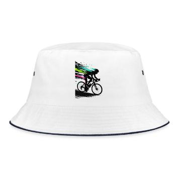 Glitch Pixel Cyclist – Art de vitesse numérique - Bob - blanc/marine - Devant