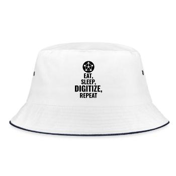 GIS Mapping Data Analysis Spatial Cartography - Bucket Hat - white/navy - Front