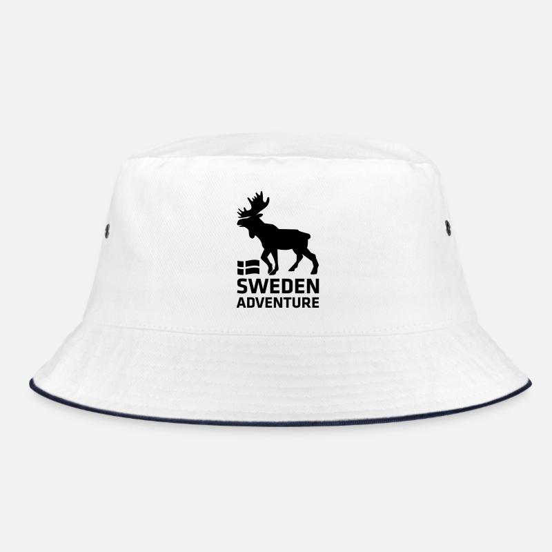 Sweden Adventure - Bucket Hat - Weiß/Navy