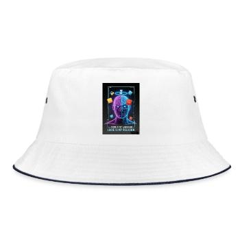 Code & Logic Cyberpunk Tech Brain T-Shirt - Bob - blanc/marine - Devant