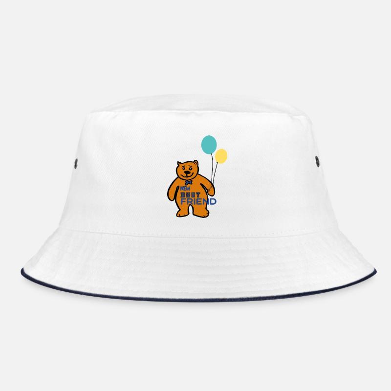 Bär mit Luftballons - Bucket Hat - Weiß/Navy